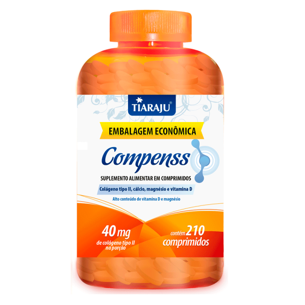 Compenss - 210 Comprimidos - ECONÔMICA - 40mg Colageno II + C + D